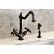 Kingston Brass KS1235AXBS Heritage Deck Mount Kitchen Faucet W/ Brass Sprayer, Bronze KS1235AXBS - alternate 2